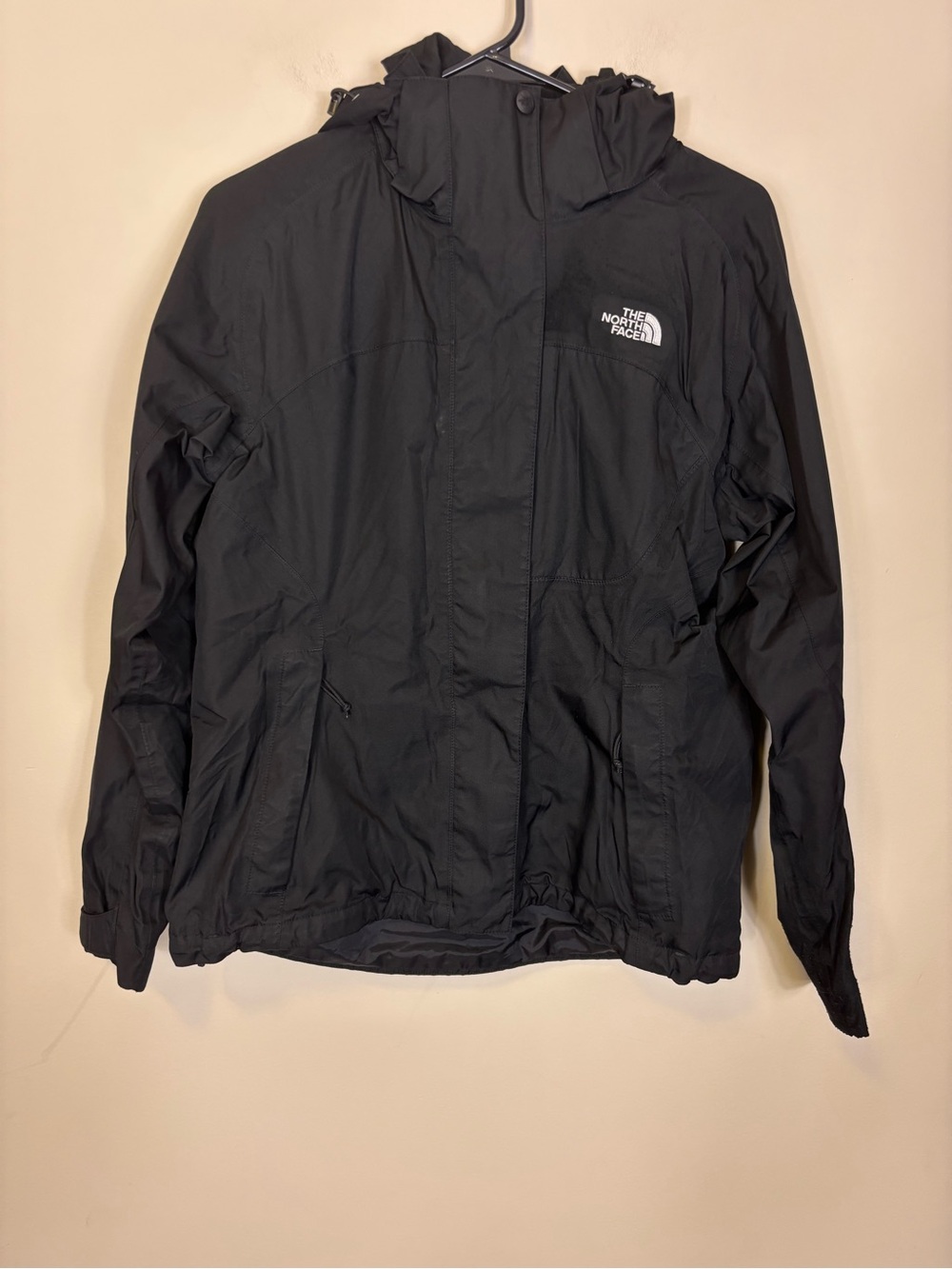 The North Face Women’s Hyvent Black Hooded Rain Jacket Medium